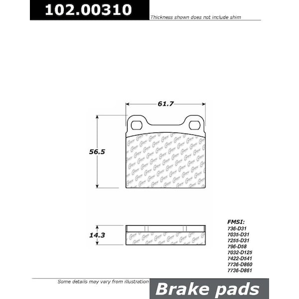 Centric Parts CTEK Metallic Pad, 102.00310 102.00310 - main